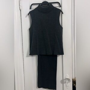 Zara Charcoal Ribbed Knit Set